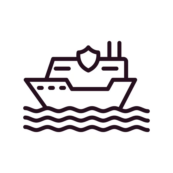 Kryssningsfartyg Vektor Linje Ikon — Stock vektor