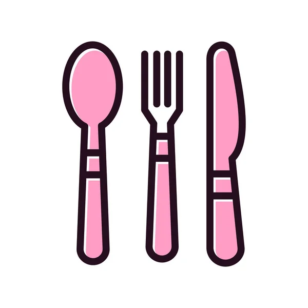 Spoon Fork Knife Cutlery Vector Illustration — Vetor de Stock