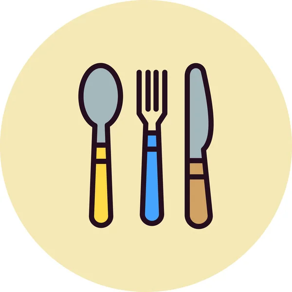 Spoon Fork Knife Cutlery Vector Illustration — Stockvektor