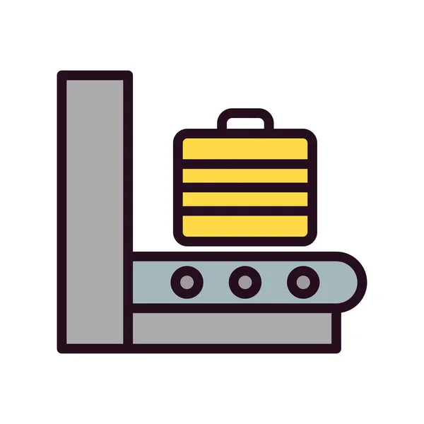 Ícone Scanner Bagagem Aeroporto Ilustração Vetorial — Vetor de Stock