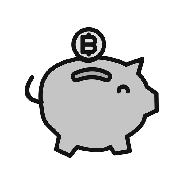 Bitcoin Piggy Bank Icon Vector Illustration — 스톡 벡터