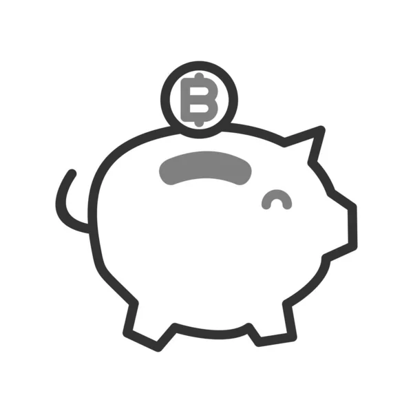 Bitcoin Piggy Bank Icon Vector Illustration — 스톡 벡터