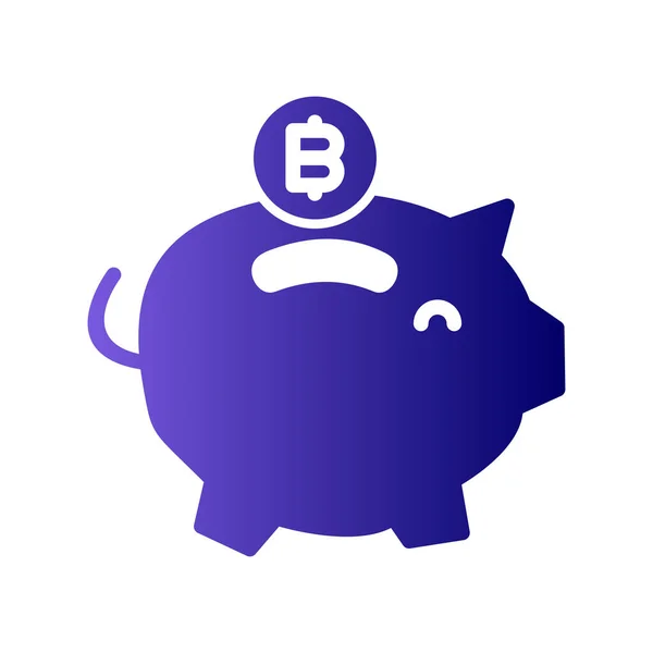 Bitcoin Piggy Bank Icon Vector Illustration — Stockvektor