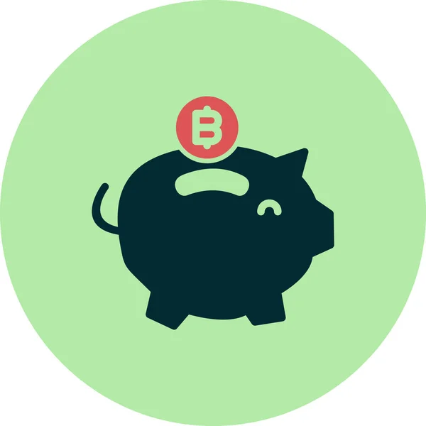 Bitcoin Piggy Bank Icon Vector Illustration — Stock Vector