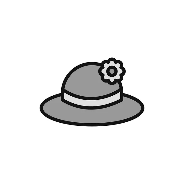 Simple Illustration Female Hat Flower — Vetor de Stock