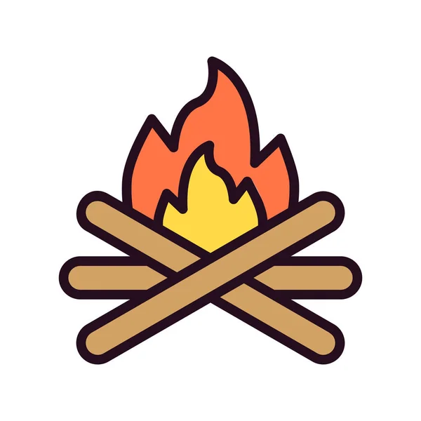 Bonfire Icon Symbol Logo Illustration — Stok Vektör