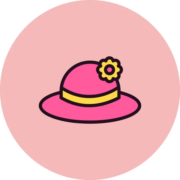 Simple Illustration Female Hat Flower — Vettoriale Stock