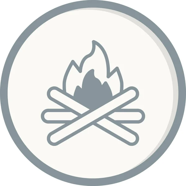 Bonfire Icon Symbol Logo Illustration — Stock Vector