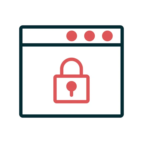 Browser Security Web Icon Simple Illustration — Vector de stock