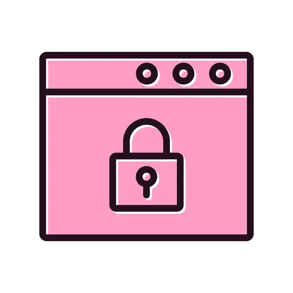 Navegador Seguridad Icono Web Ilustración Simple — Vector de stock