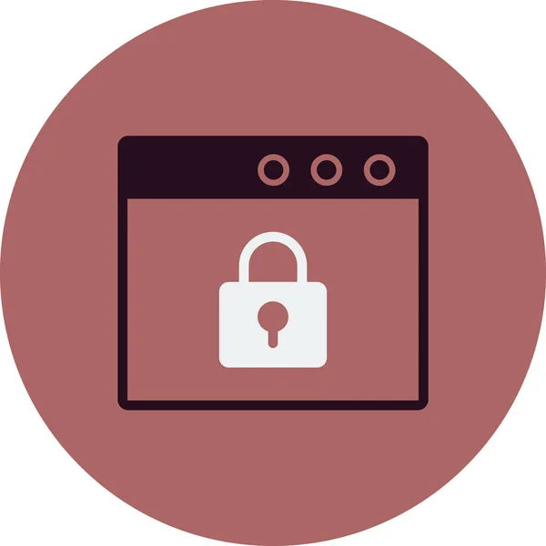Browser Sicherheit Web Symbol Einfache Illustration — Stockvektor