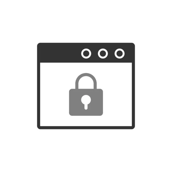 Navegador Seguridad Icono Web Ilustración Simple — Archivo Imágenes Vectoriales