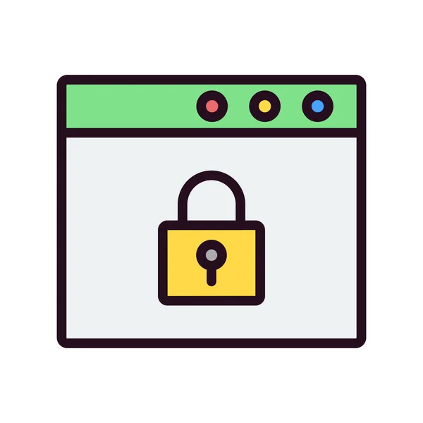 Browser Security Web Icon Simple Illustration — Stockvector