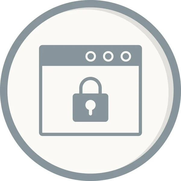 Browser Security Web Icon Simple Illustration — 스톡 벡터