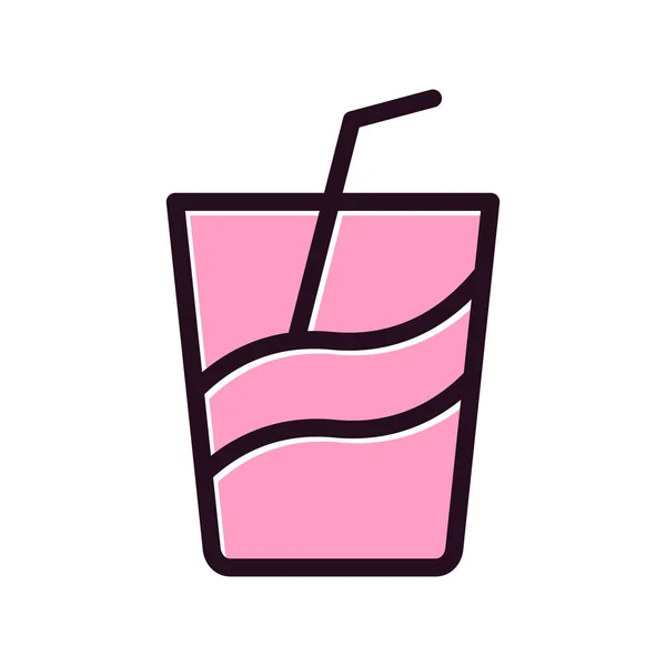 Vector Drink Glass Cream Soda Icon — 스톡 벡터