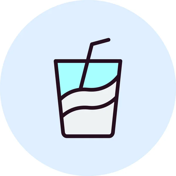 Vector Drink Glass Cream Soda Icon — Vetor de Stock
