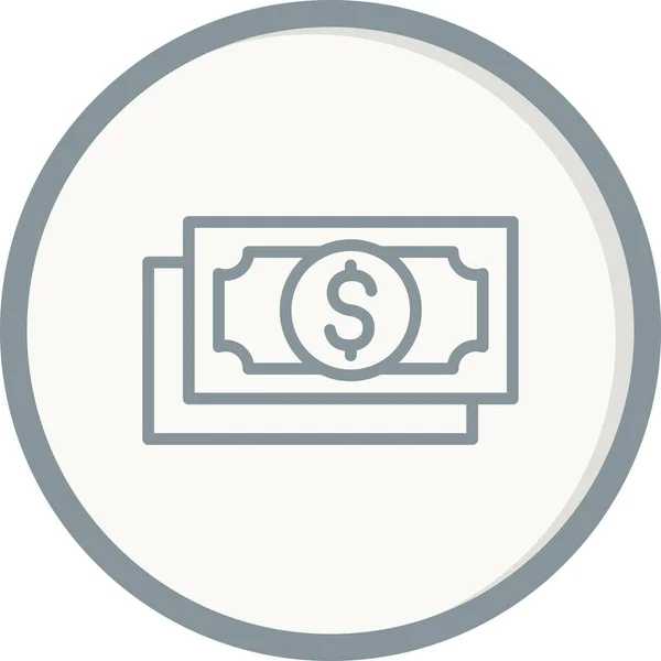 Geld Vektor Dünne Linie Symbol — Stockvektor
