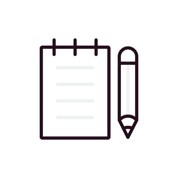 Pencil Notepad Icon Vector Illustration — Stock Vector