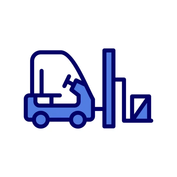 Forklift Truck Icon Vector Thin Line Sign Isolated Contour Symbol — Vettoriale Stock