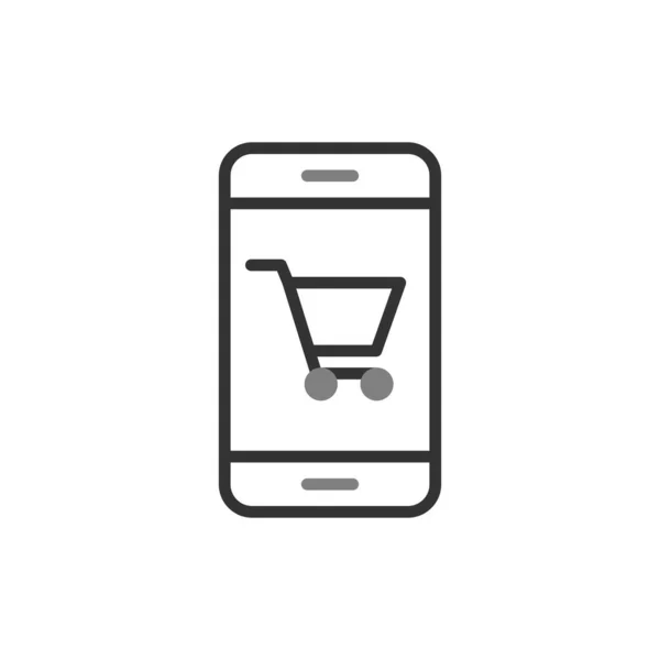 Vector Ilustración Seo Icono Moderno Concepto Compras Línea — Vector de stock