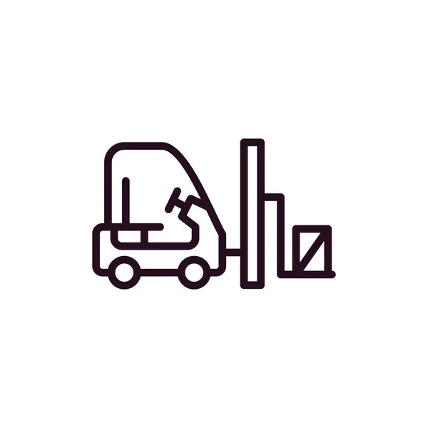 Forklift Icon Vector Thin Line Sign Isolated Contour Symbol Illustration — Vettoriale Stock