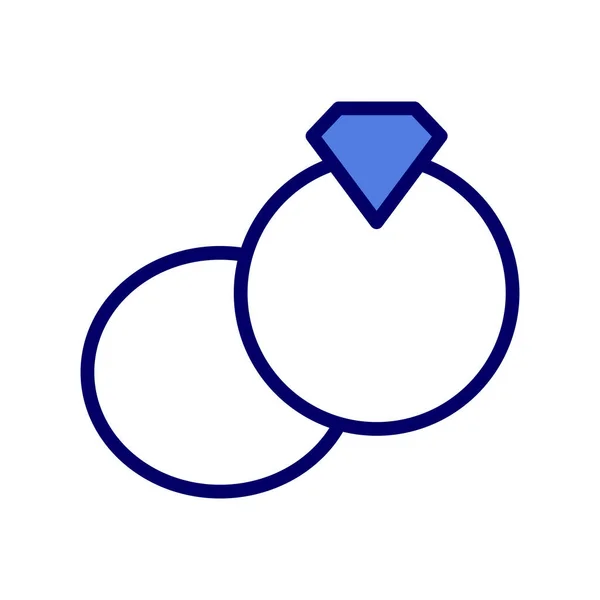 Bague Diamant Icône Vecteur Mince Signe Ligne Illustration Symbole Contour — Image vectorielle