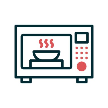 mikrodalga fırın ikonu vektörü. İnce çizgi işareti. izole edilmiş sınır sembolü çizimi 