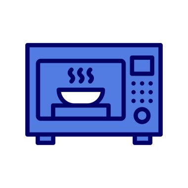 mikrodalga fırın ikonu vektörü. İnce çizgi işareti. izole edilmiş sınır sembolü çizimi 