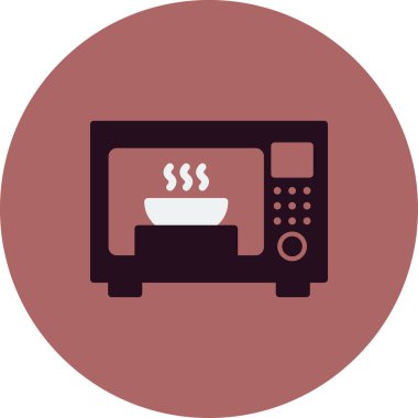 mikrodalga fırın ikonu vektörü. İnce çizgi işareti. izole edilmiş sınır sembolü çizimi 