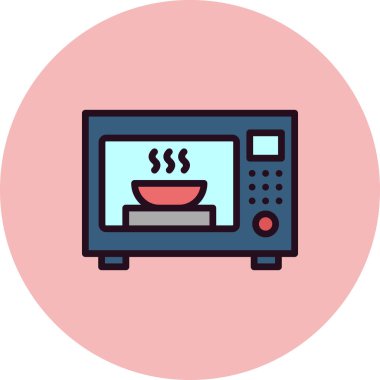 mikrodalga fırın ikonu vektörü. İnce çizgi işareti. izole edilmiş sınır sembolü çizimi 