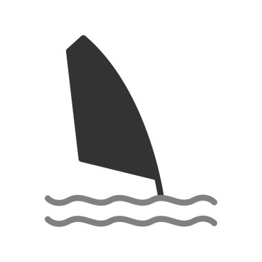 Rüzgâr sörfü. Web simgesi basit illüstrasyon