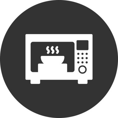 mikrodalga fırın ikonu vektörü. İnce çizgi işareti. izole edilmiş sınır sembolü çizimi 