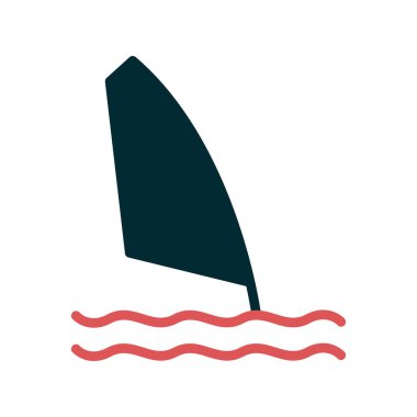 Rüzgâr sörfü. Web simgesi basit illüstrasyon