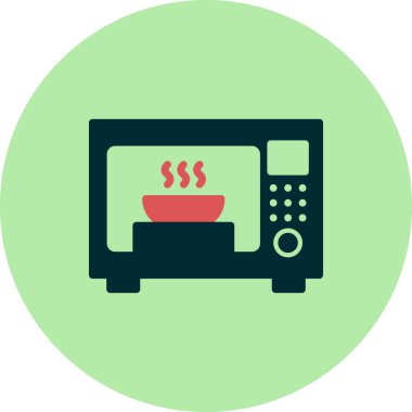 mikrodalga fırın ikonu vektörü. İnce çizgi işareti. izole edilmiş sınır sembolü çizimi 