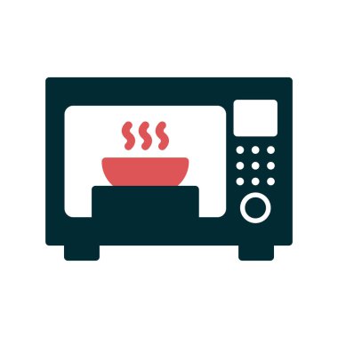 mikrodalga fırın ikonu vektörü. İnce çizgi işareti. izole edilmiş sınır sembolü çizimi 