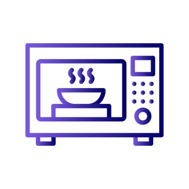 mikrodalga fırın ikonu vektörü. İnce çizgi işareti. izole edilmiş sınır sembolü çizimi 