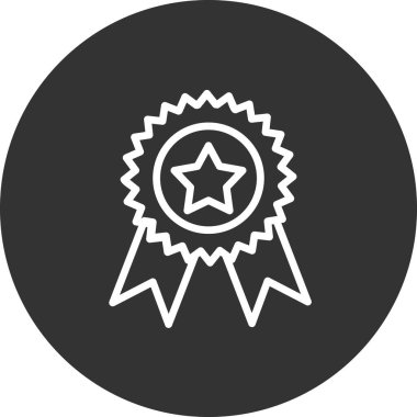 Madalya simgesi, vektör illüstrasyonu 