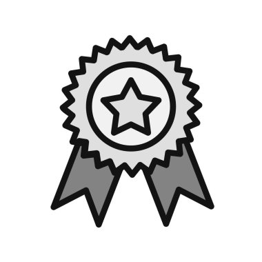 Madalya simgesi, vektör illüstrasyonu 