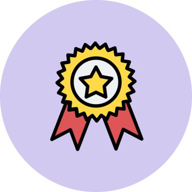 Madalya simgesi, vektör illüstrasyonu 