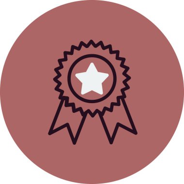 Madalya simgesi, vektör illüstrasyonu 