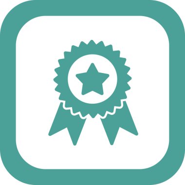 Madalya simgesi, vektör illüstrasyonu 