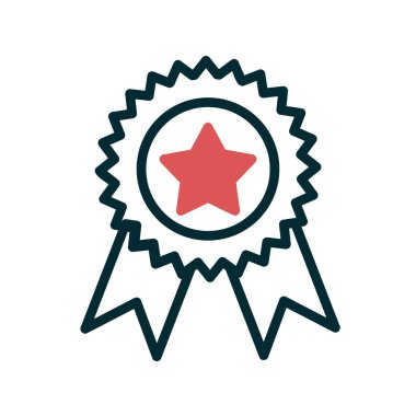 Madalya simgesi, vektör illüstrasyonu 