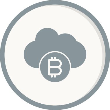 Bitcoin Bulut simgesi, vektör illüstrasyonu