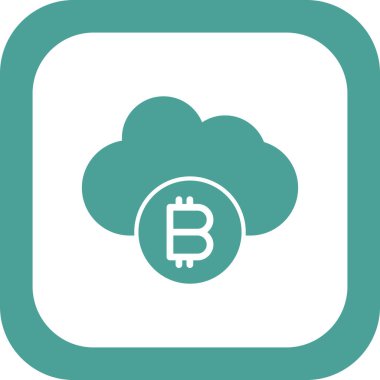 Bitcoin Bulut simgesi, vektör illüstrasyonu