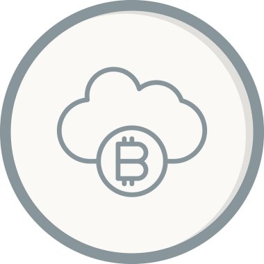Bitcoin Bulut simgesi, vektör illüstrasyonu