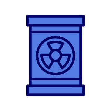 Nükleer atık ikonu vektörü. İnce çizgi işareti. izole edilmiş sınır sembolü çizimi 