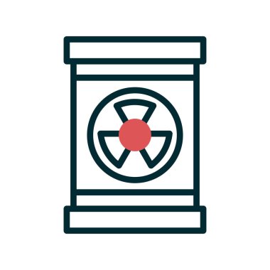 Nükleer atık ikonu vektörü. İnce çizgi işareti. izole edilmiş sınır sembolü çizimi 