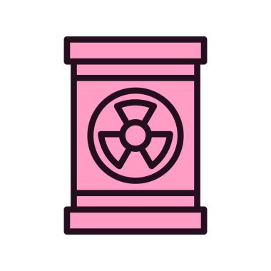 Nükleer atık ikonu vektörü. İnce çizgi işareti. izole edilmiş sınır sembolü çizimi 