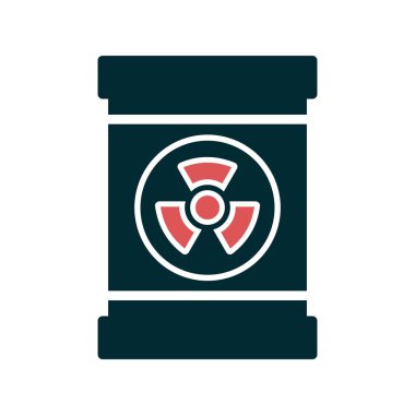 Nükleer atık ikonu vektörü. İnce çizgi işareti. izole edilmiş sınır sembolü çizimi 