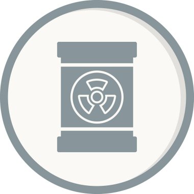 Nükleer atık ikonu vektörü. İnce çizgi işareti. izole edilmiş sınır sembolü çizimi 